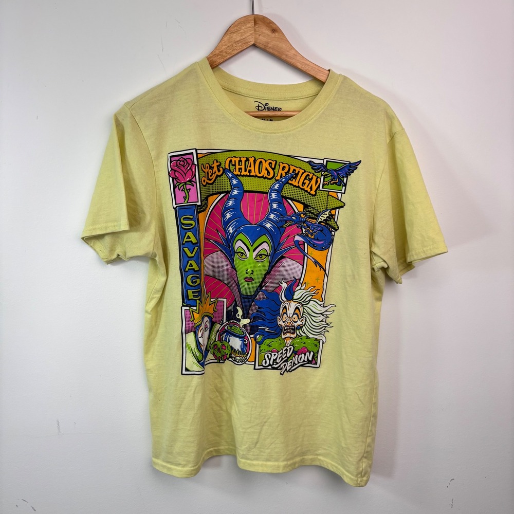 Disney Villains Let Chaos Reign T Shirt Maleficent Cruella Graphic Tee M